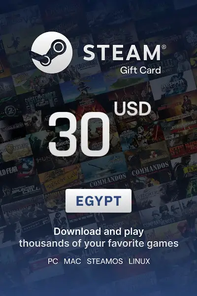 Steam Wallet 30 USD Gift card (Egypt) - Digital Key