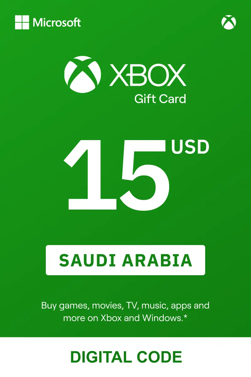 Xbox 15 USD Gift Card (Saudi Arabia) - Digital Key
