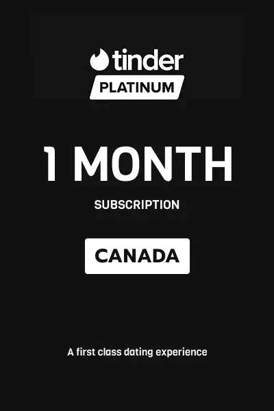 Tinder Platinum 1 Month Subscription (Canada) - Digital Key