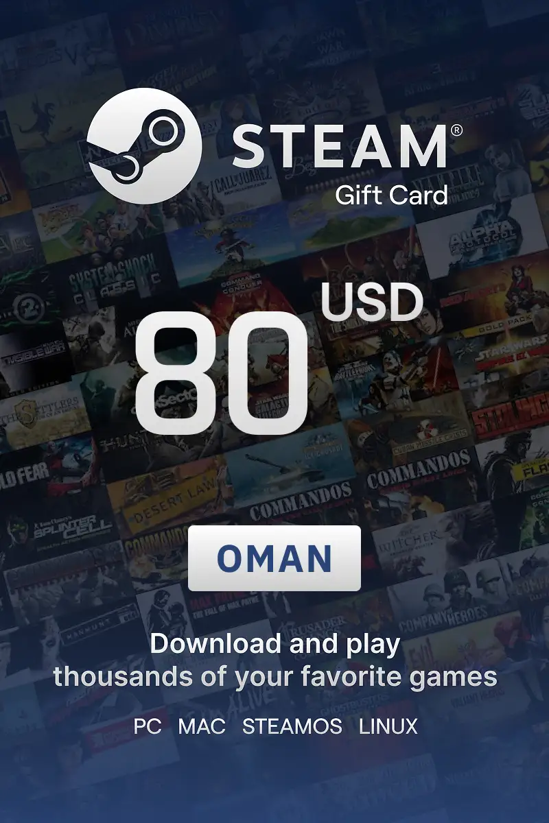 Steam Wallet 80 USD Gift Card (Oman) - Digital Key