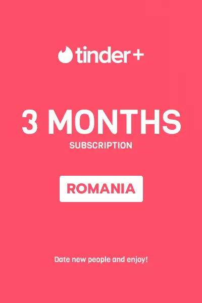 Tinder Plus - 3 Months Subscription (Romania) - Digital Key