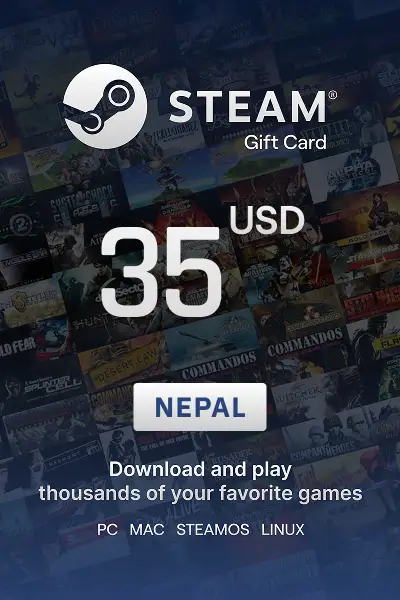 Steam Wallet 35 USD Gift card (Nepal) - Digital Key