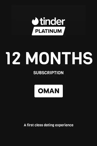 Tinder Platinum 12 Months Subscription (Oman) - Digital Key