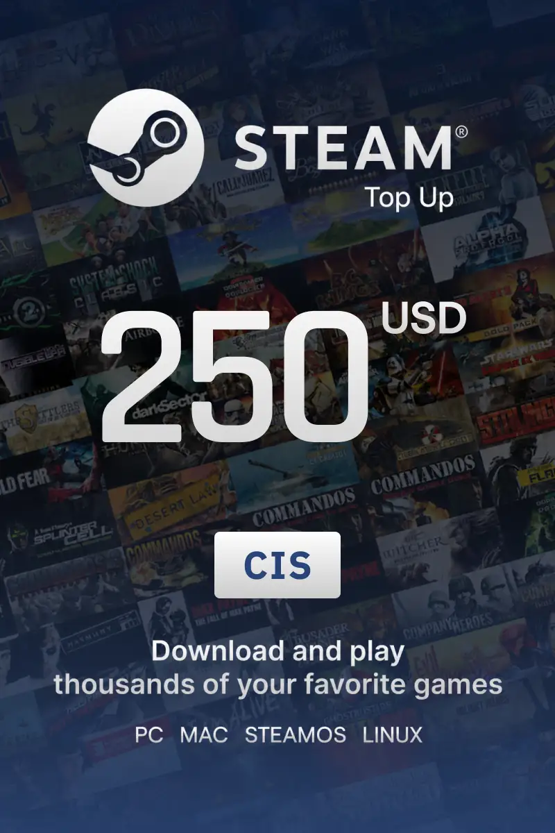Steam Top Up 250 USD (CIS) - Directopup - Digital Key