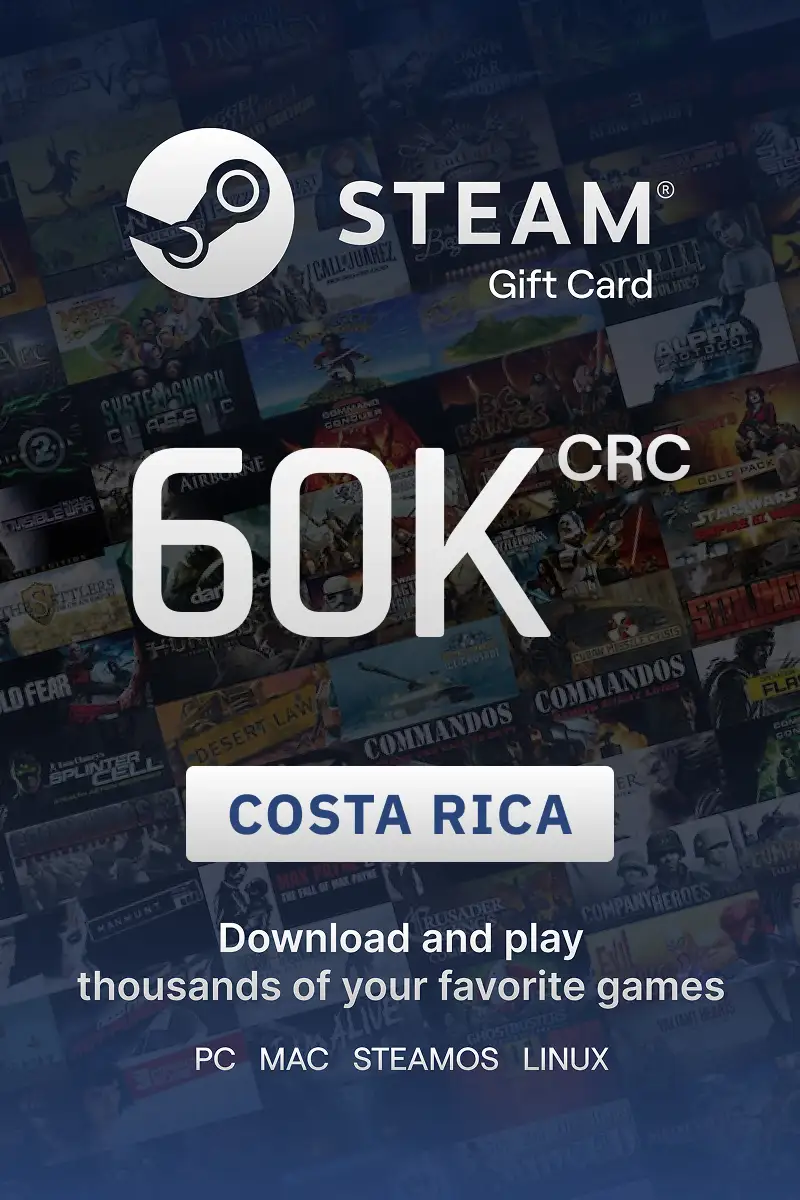 Steam Wallet 60000 CRC Gift Card (Costa Rica) - Digital Key