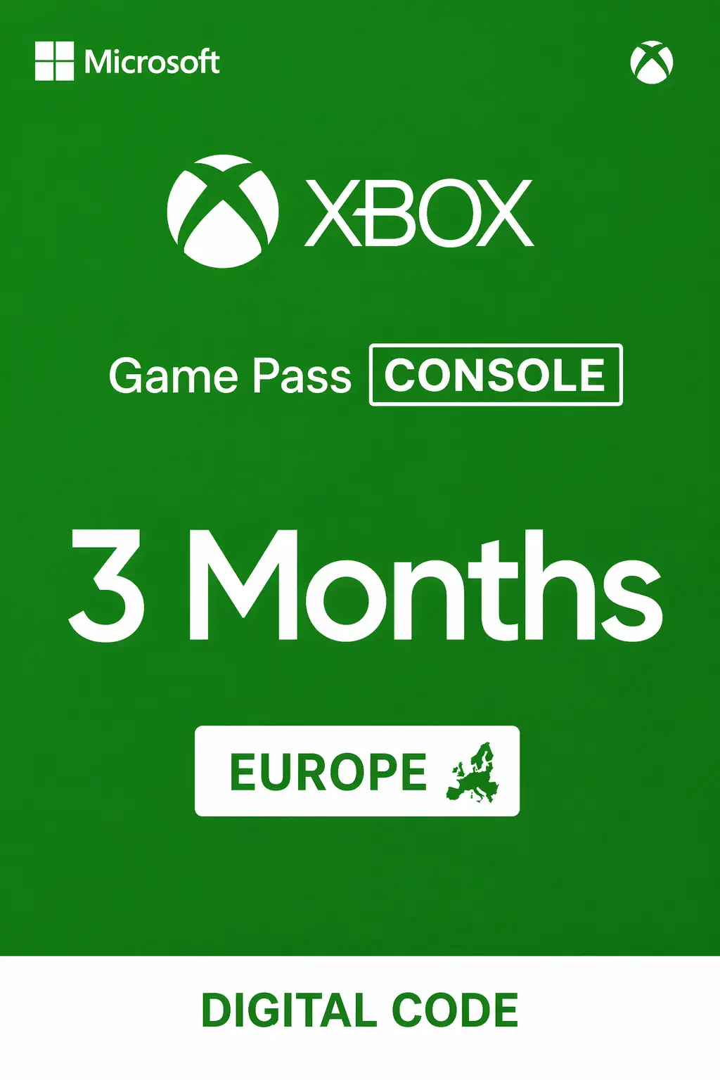 Xbox Game Pass for Console 3 Months (Europe) - Xbox Live - Digital Key