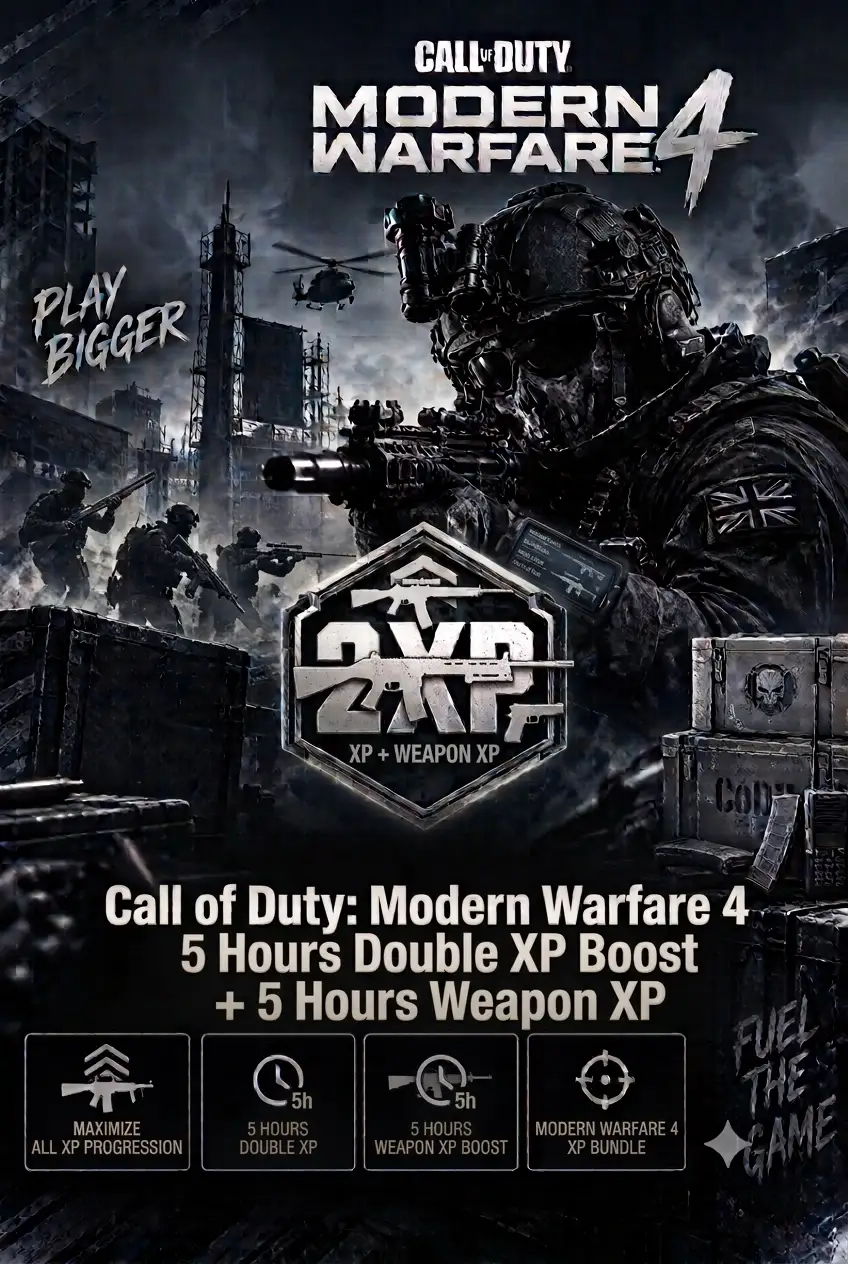 Call of Duty Modern Warfare 4 - 5 Hours Double XP Boost + 5 Hours Weapon XP DLC (Global) (PC) - Official Website - Digital Key