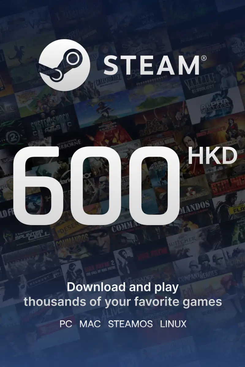 

Steam Wallet $600 HKD Gift Card (HK) - Digital Code