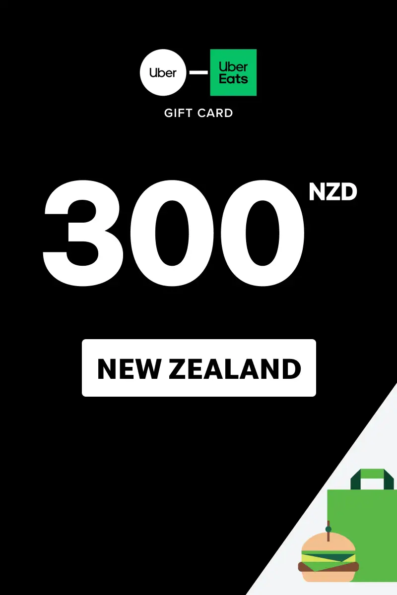 Uber Rides and Uber Eats 300 NZD Gift Card (New Zealand) - Digital Key