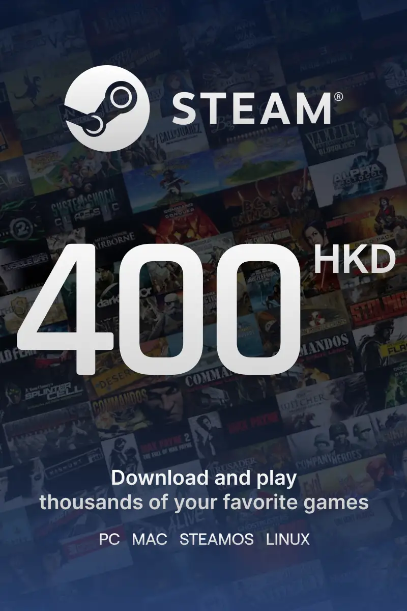 

Steam Wallet $400 HKD Gift Card (HK) - Digital Code