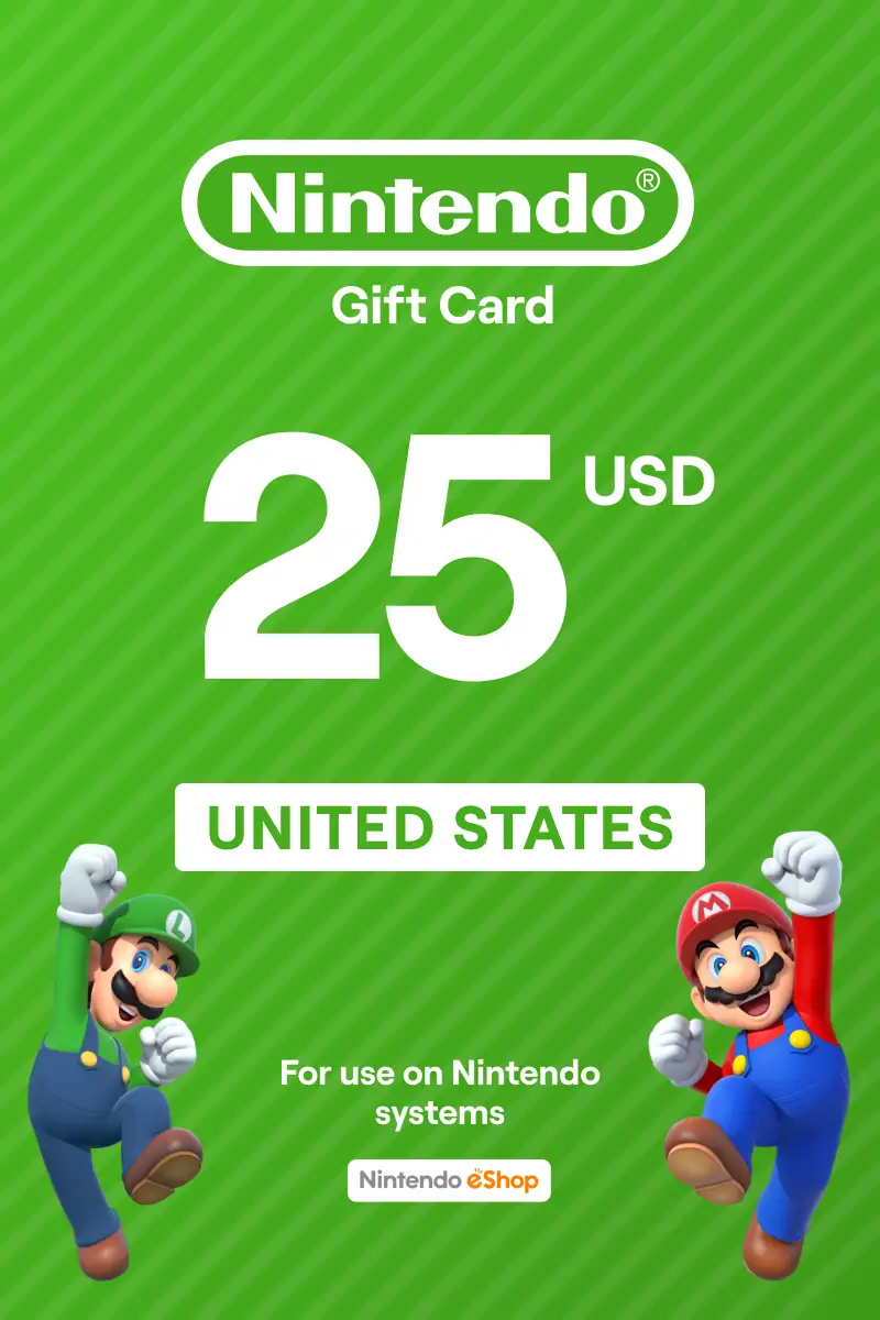 Nintendo eshop gift shop card 25 dollars