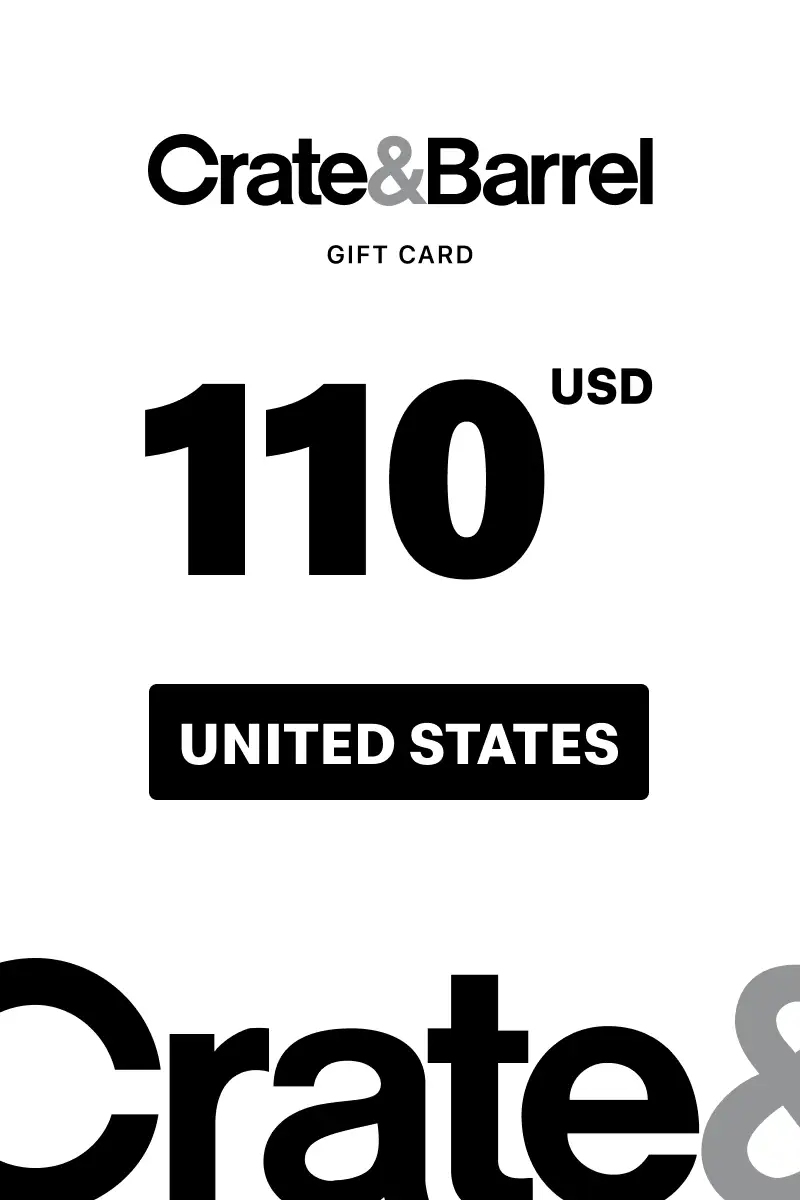 Crate and Barrel 110 USD Gift Card (United States) - Digital Key