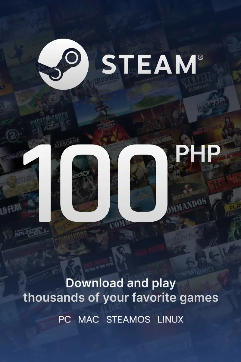 

Steam Wallet ₱100 PHP Gift Card (PH) - Digital Code