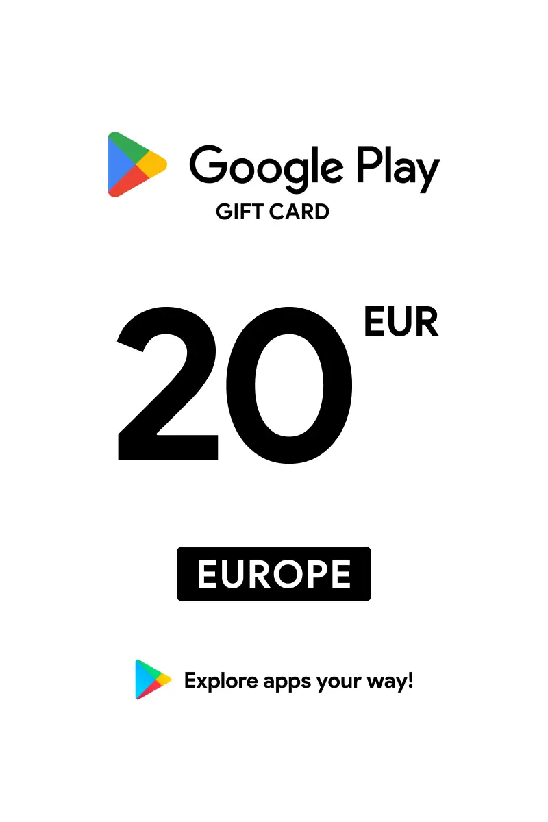 Google Play 20 EUR Gift Card (Europe) - Digital Key