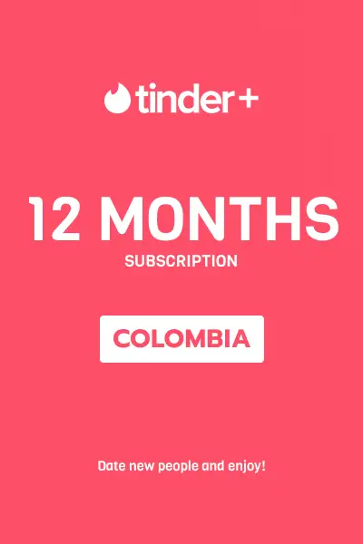 Tinder Plus - 12 Months Subscription (Colombia) - Digital Key
