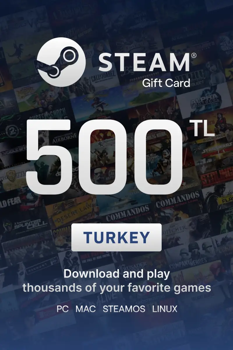 Steam Wallet 500 TL Gift Card (Turkey) - Digital Key