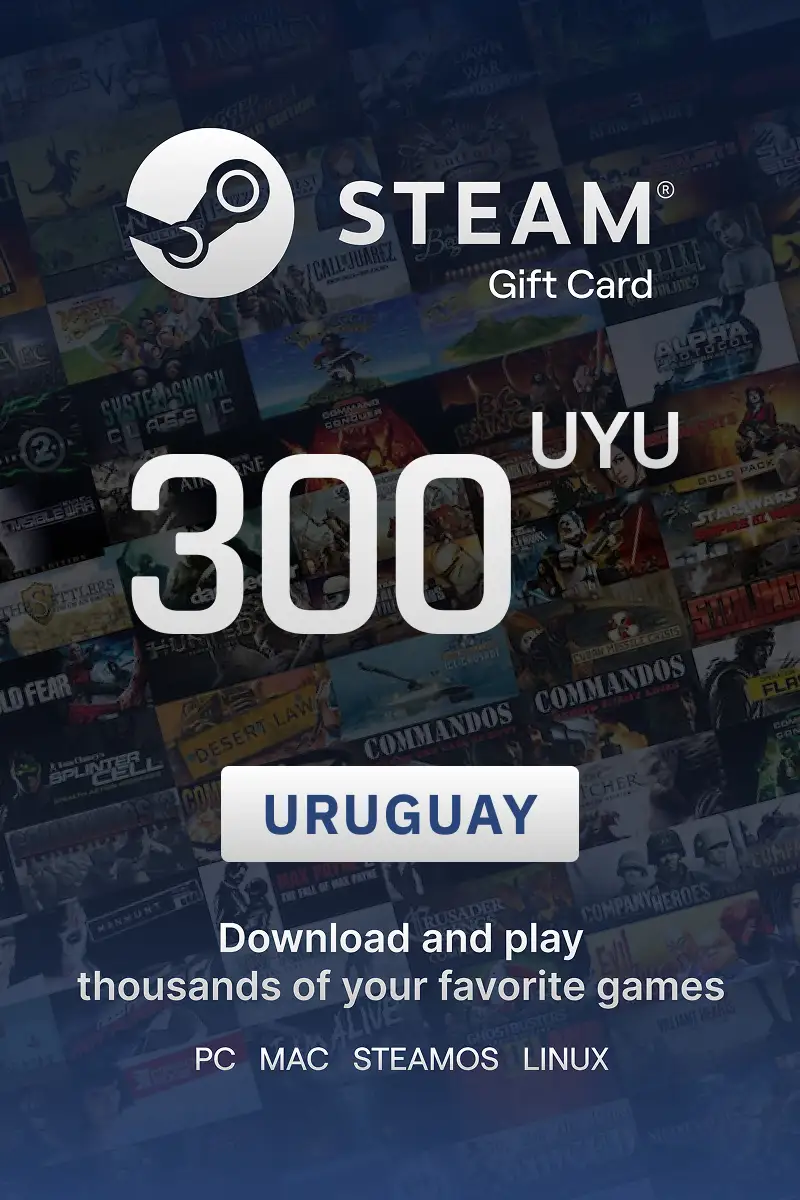 Steam Wallet 300 UYU Gift Card (Uruguay) - Digital Key