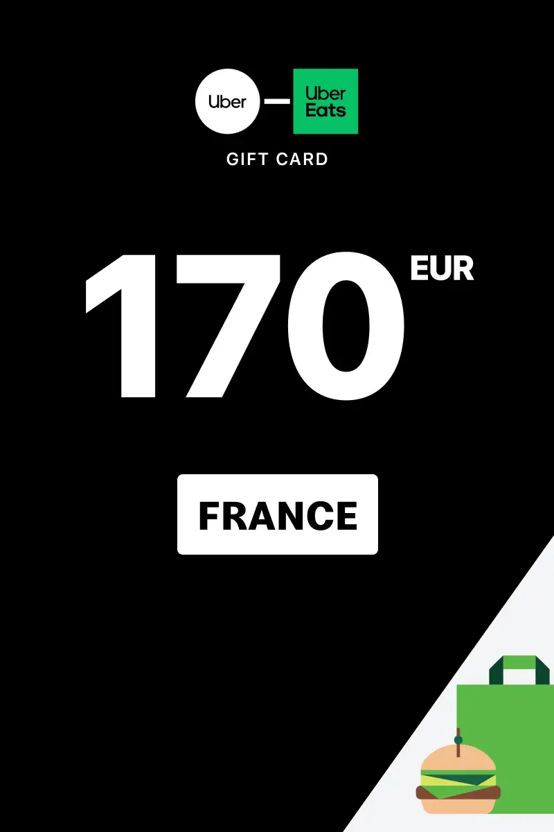 Uber Rides and Uber Eats 170 EUR Gift Card (France) - Digital Key