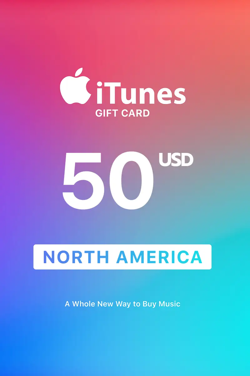 Apple iTunes 50 USD Gift Card (North America) - Digital Key