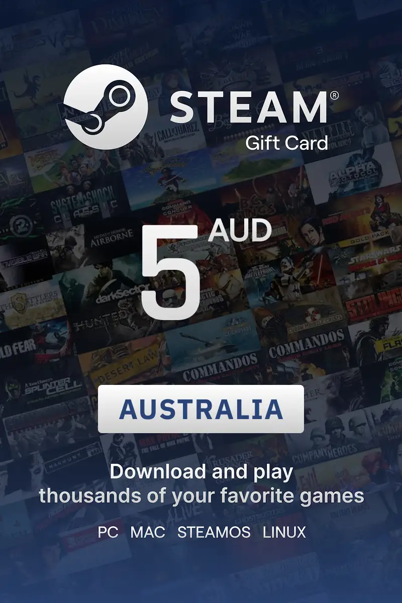 Steam Wallet 5 AUD Gift Card (Australia) - Digital key