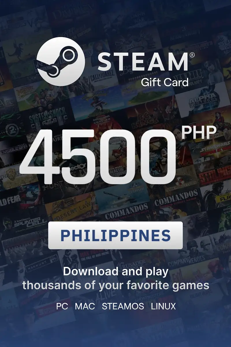Steam Wallet 4500 PHP Gift Card (Philippines) - Digital Key