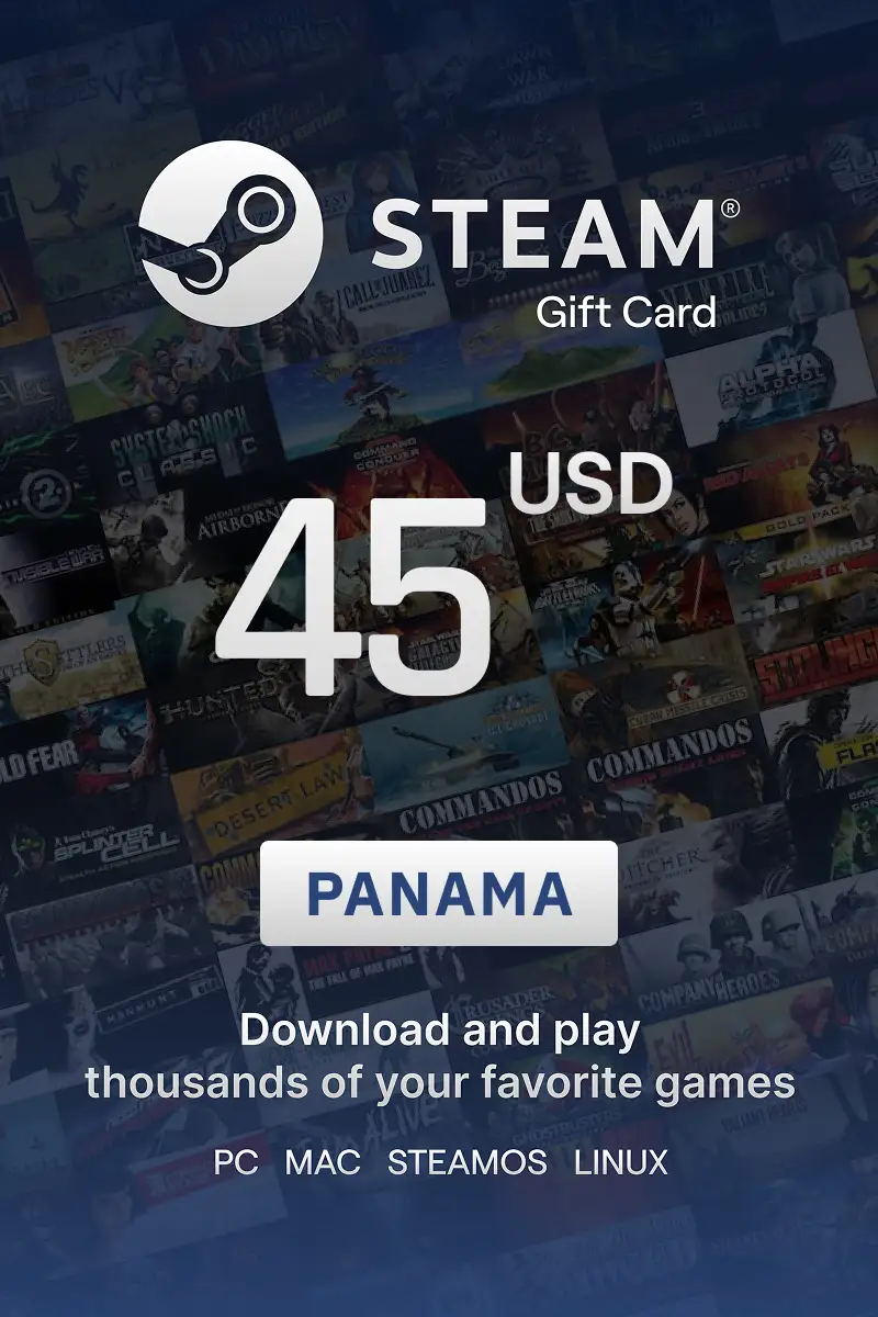 Steam Wallet 45 USD Gift Card (Panama) - Digital Key