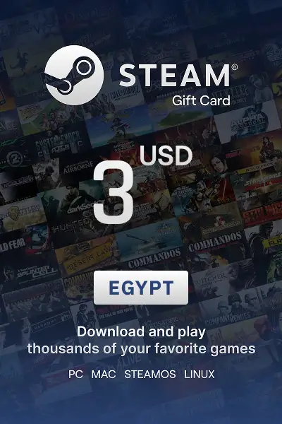 Steam Wallet 3 USD Gift card (Egypt) - Digital Key