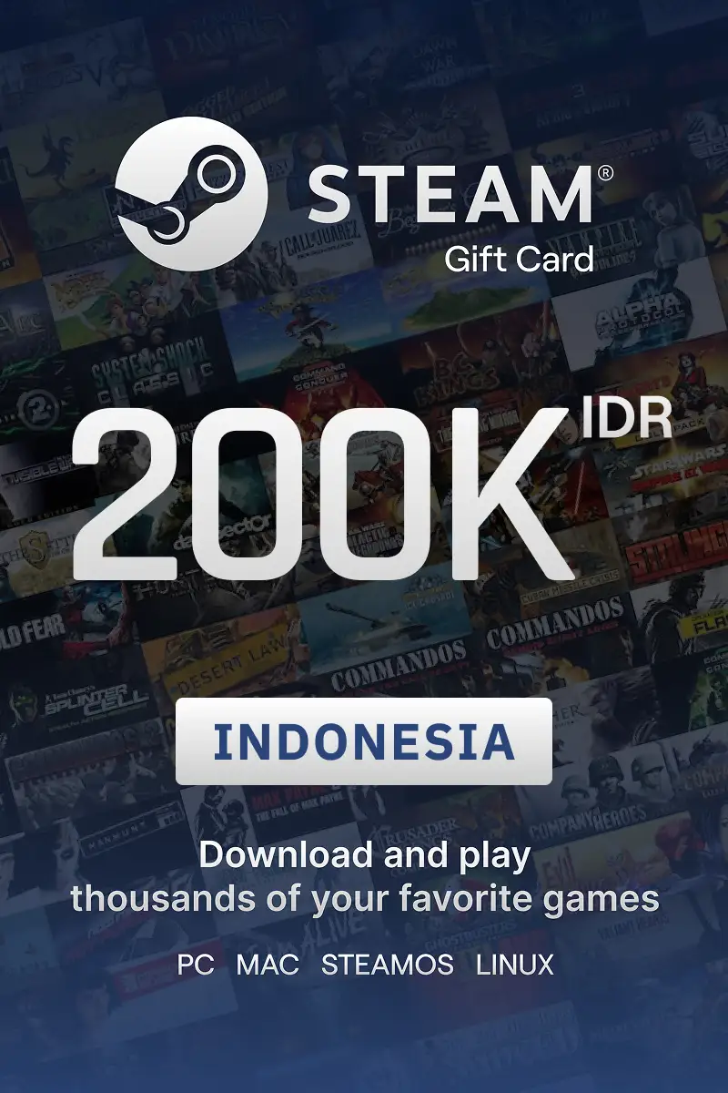 Steam Wallet 200000 IDR Gift Card (Indonesia) - Digital key