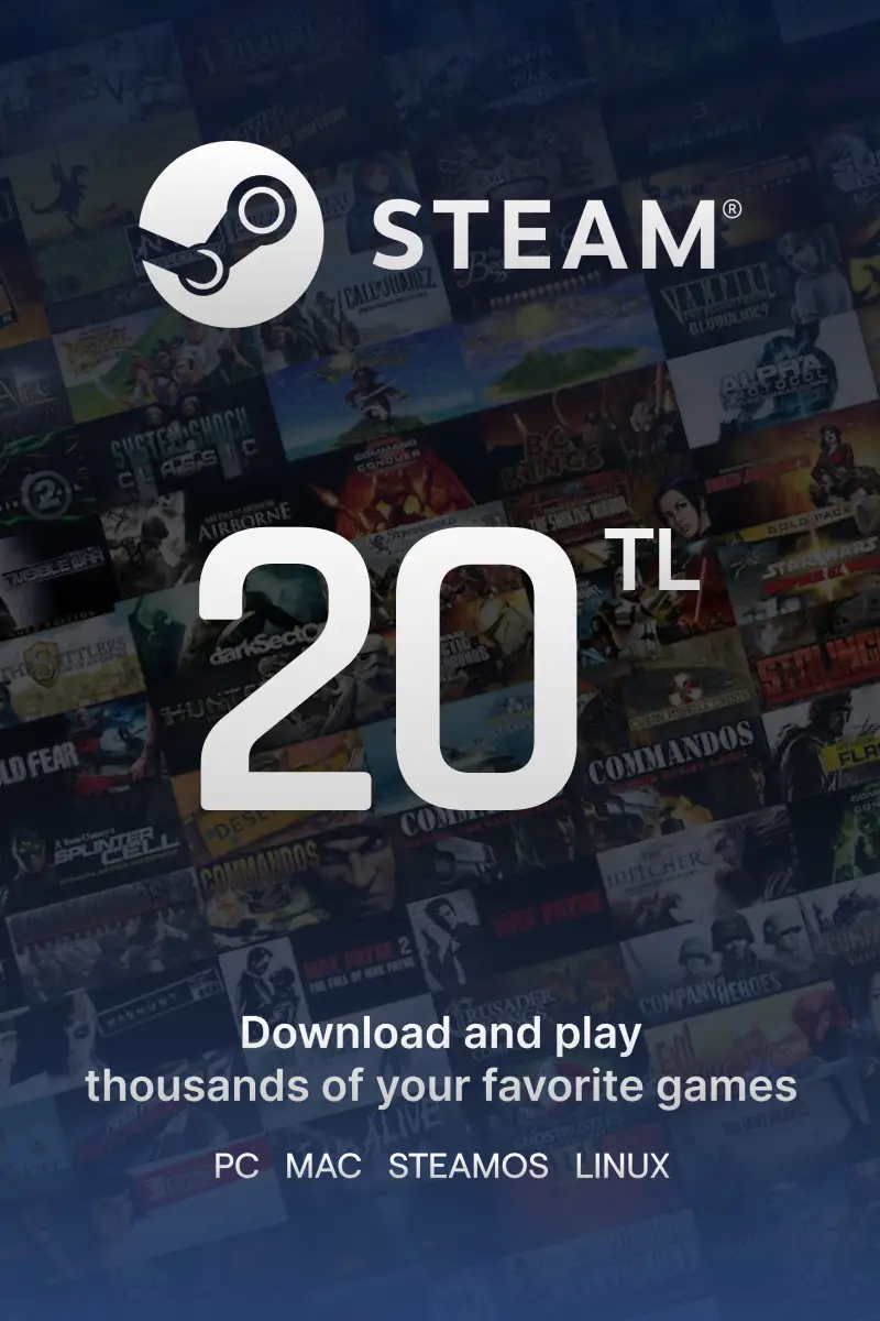 

Steam Wallet ₺20 TL Gift Card (TR) - Digital Code