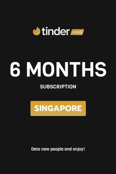 Tinder Gold 6 Months Subscription (Singapore) - Digital Key