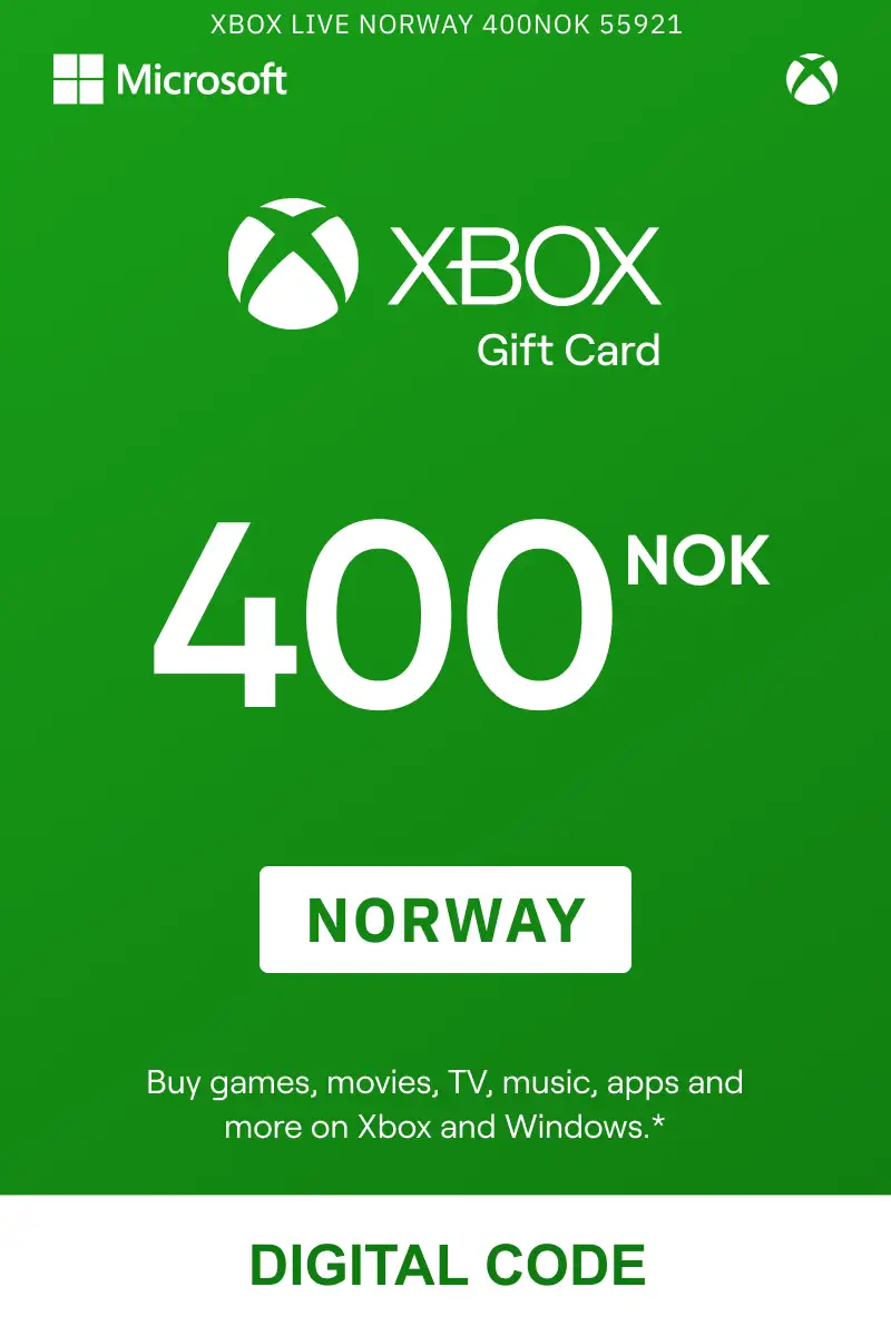 Xbox 400 NOK Gift Card (Norway) - Digital Key