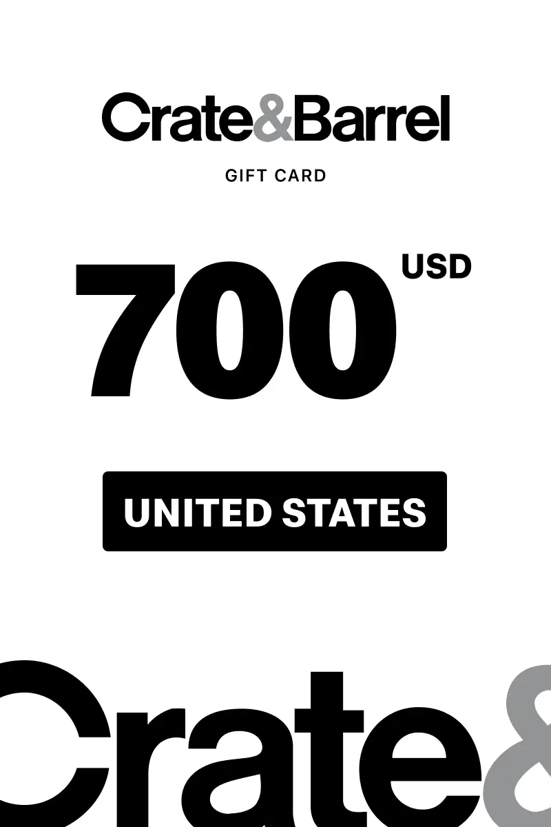 Crate and Barrel 700 USD Gift Card (United States) - Digital Key