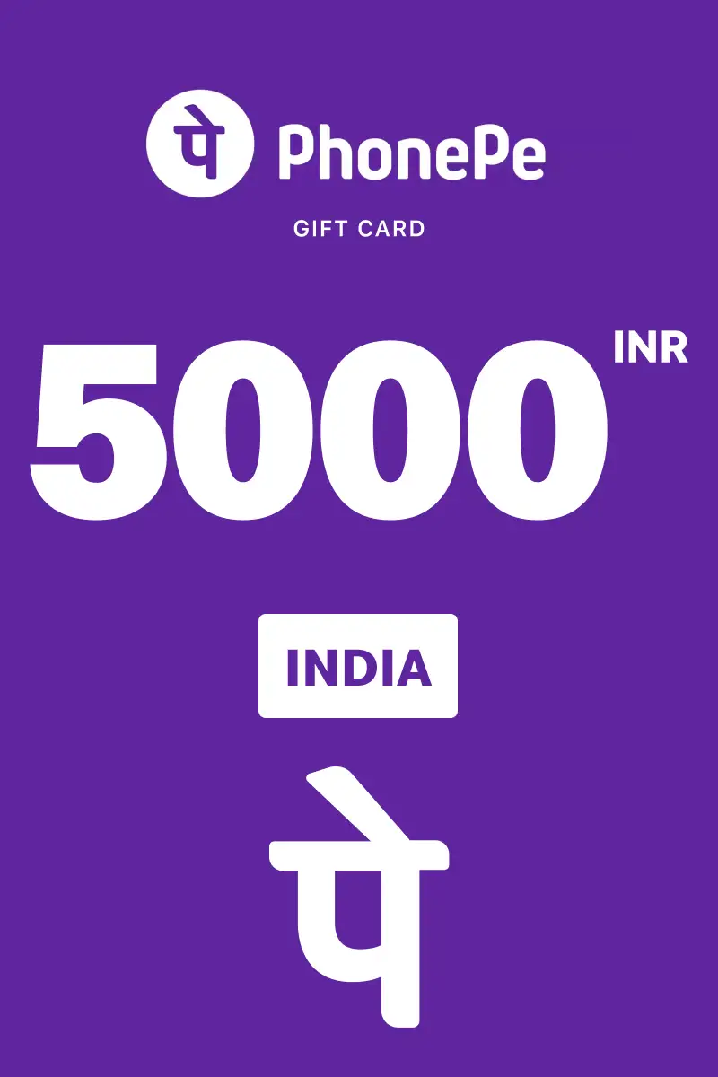 PhonePe 5000 INR Gift Card (India) - Digital Key