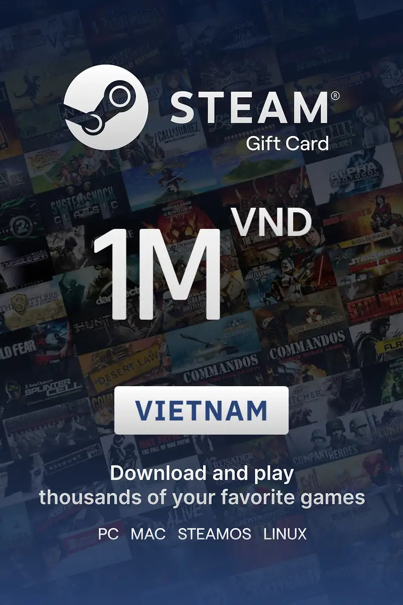 Steam Wallet 1000000 VND Gift Card (Vietnam) - Digital Key