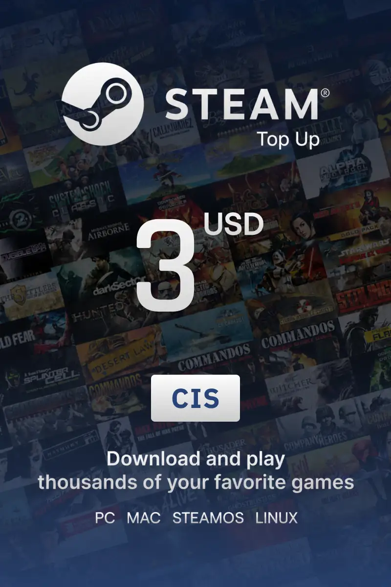 Steam Top Up 3 USD (CIS) - Directopup - Digital Key
