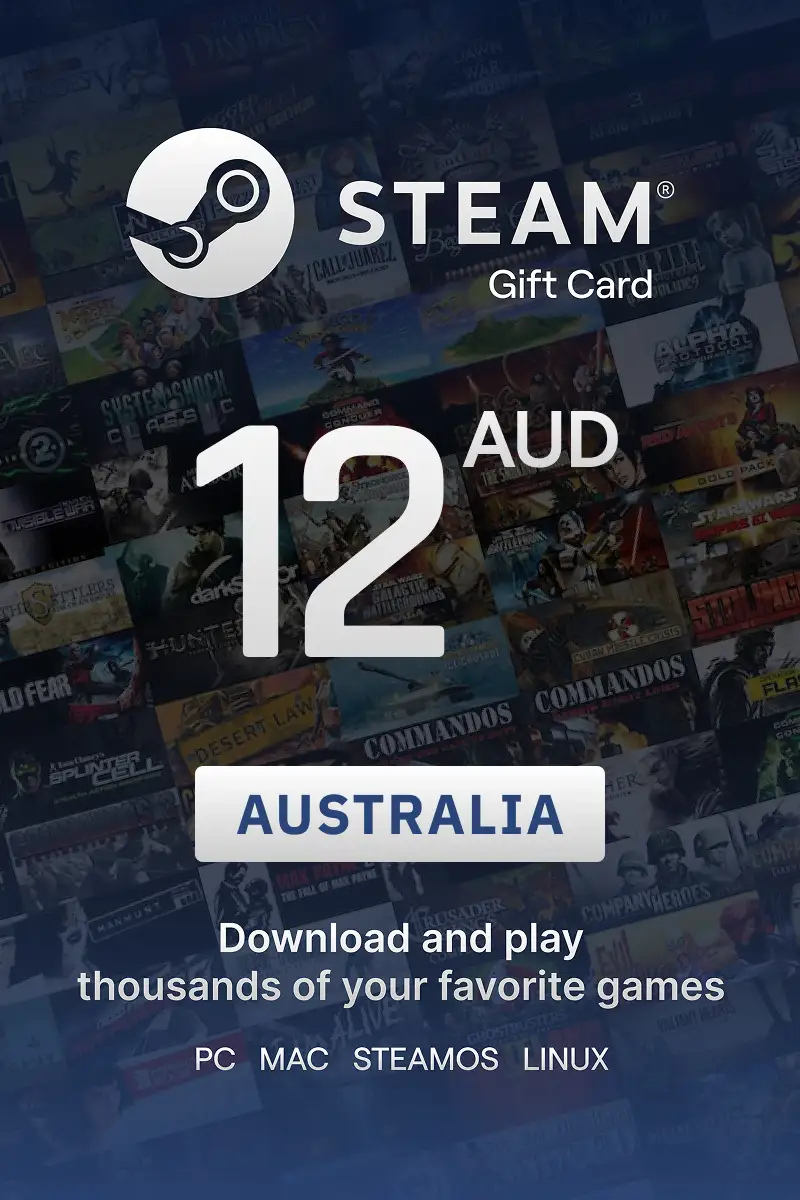 Steam Wallet 12 AUD Gift Card (Australia) - Digital Key