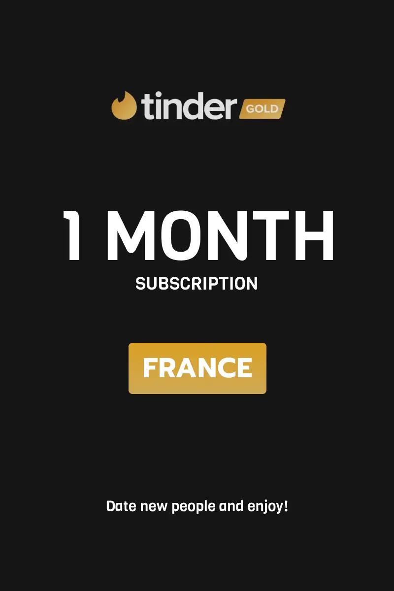 Buy Tinder Gold 1 Month Subscription (France) Digital Key