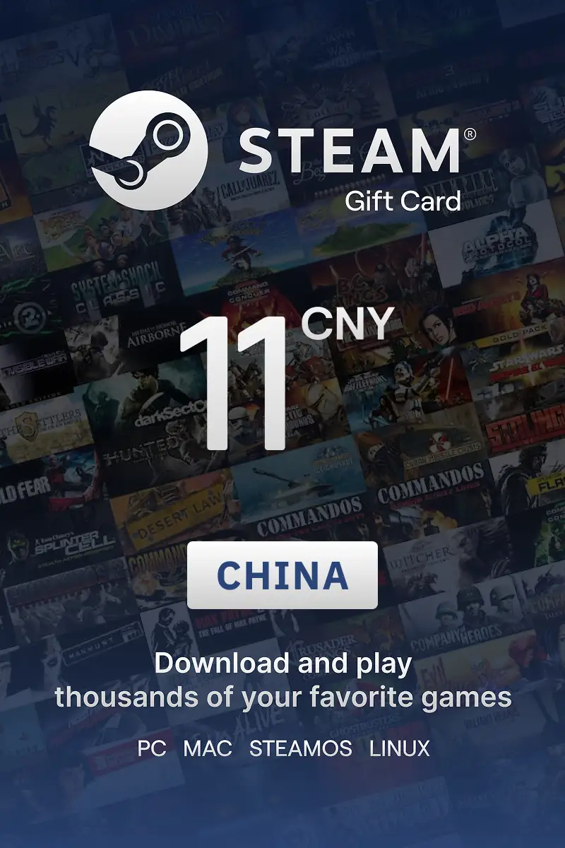 Steam Wallet 11 CNY Gift Card (China) - Digital Key