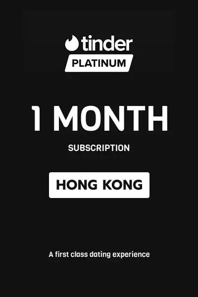 Tinder Platinum 1 Month Subscription (Hong Kong) - Digital Key