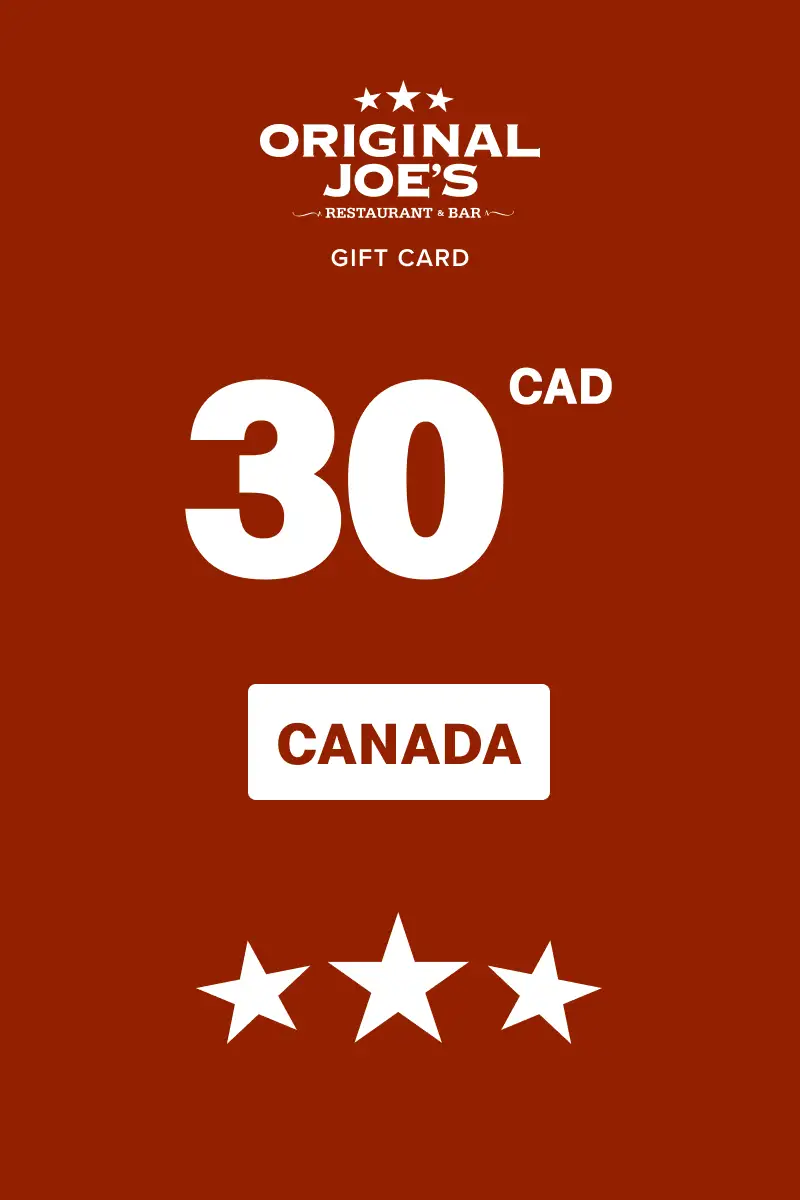 Original Joe's 30 CAD Gift Card (Canada) - Digital Key