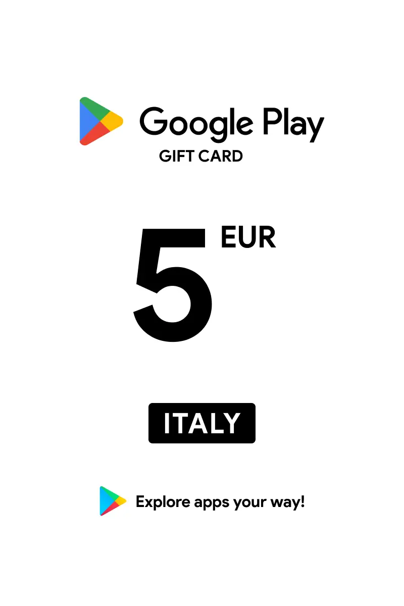 Google Play 5 EUR Gift Card (Italy) - Digital Key