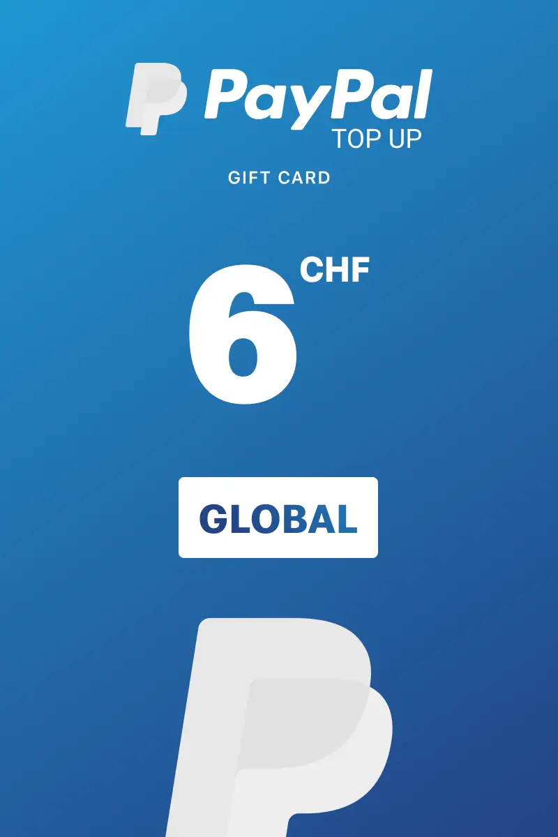 PayPal Instant Top Up 6 CHF Gift Card (Global) - Digital Key