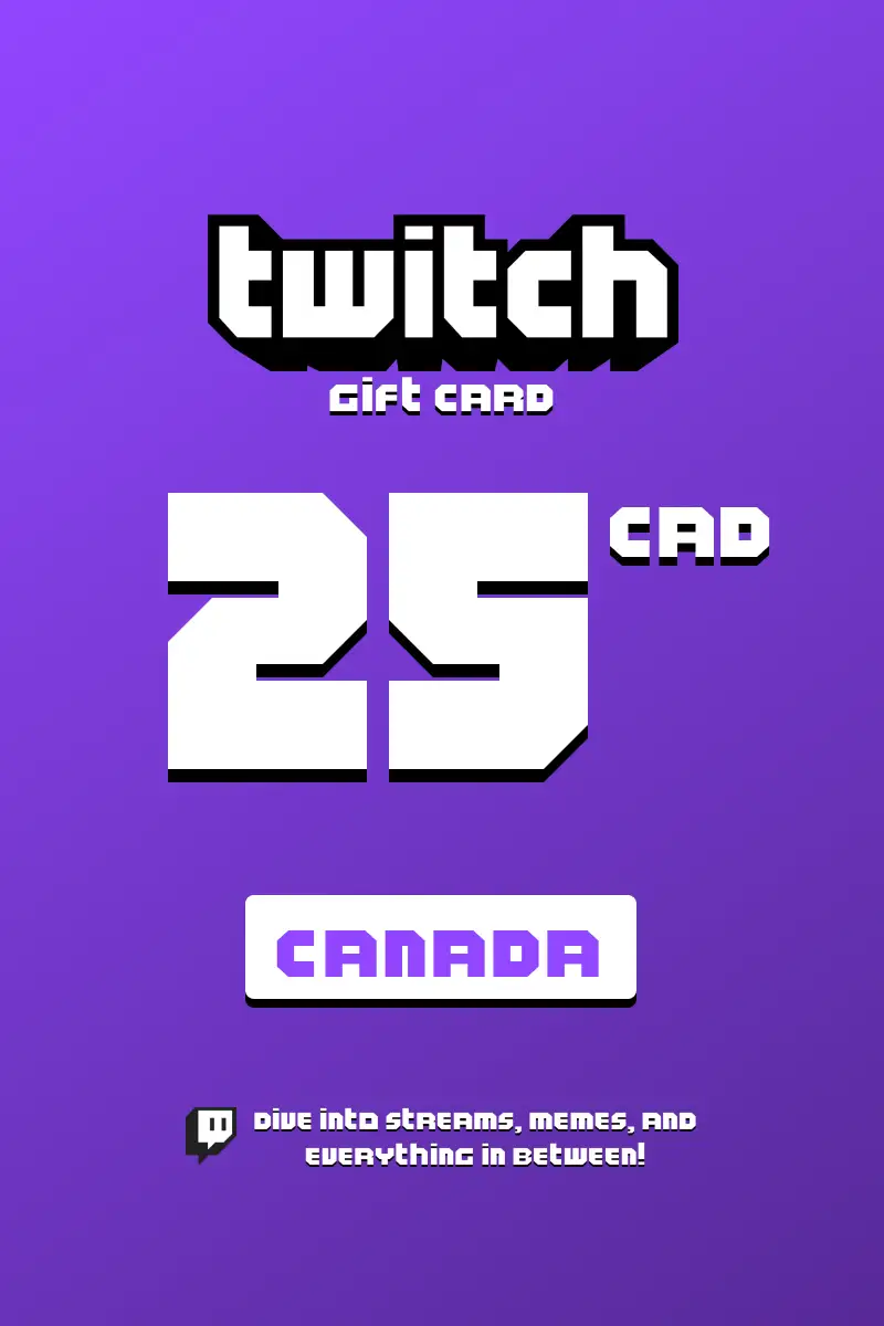 Twitch 25 CAD Gift Card (Canada) - Digital Key