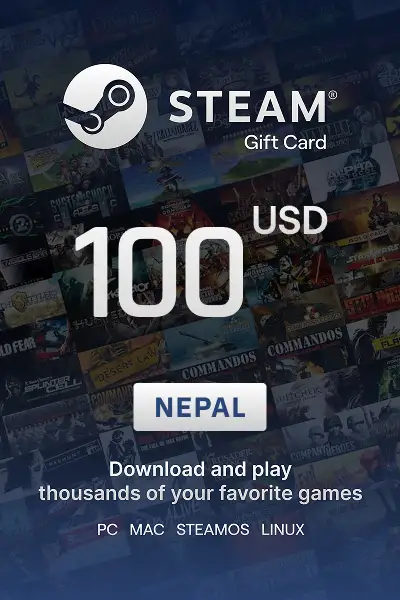 Steam Wallet 100 USD Gift card (Nepal) - Digital Key