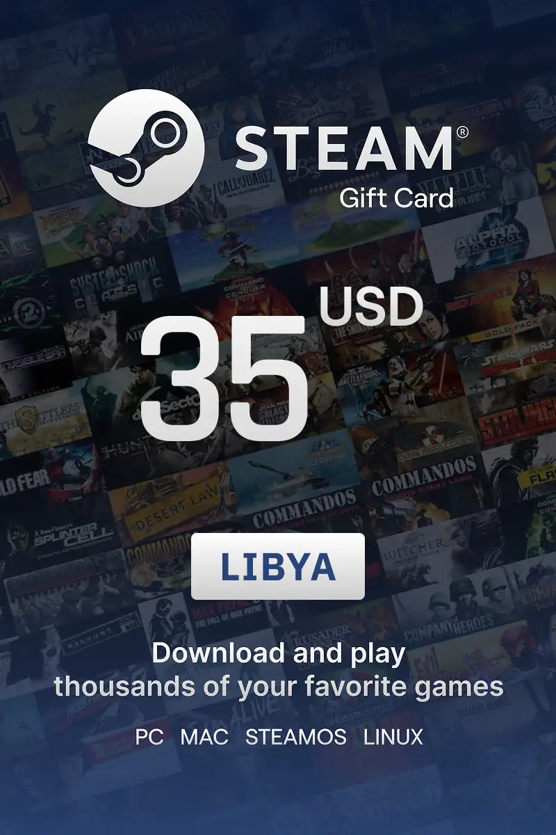 Steam Wallet 35 USD Gift Card (Libya) - Digital Key