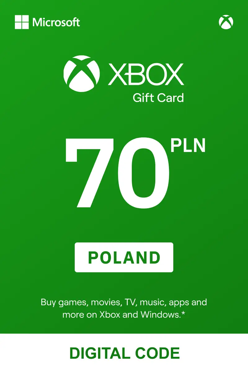 Xbox 70 PLN Gift Card (Poland) - Digital Key