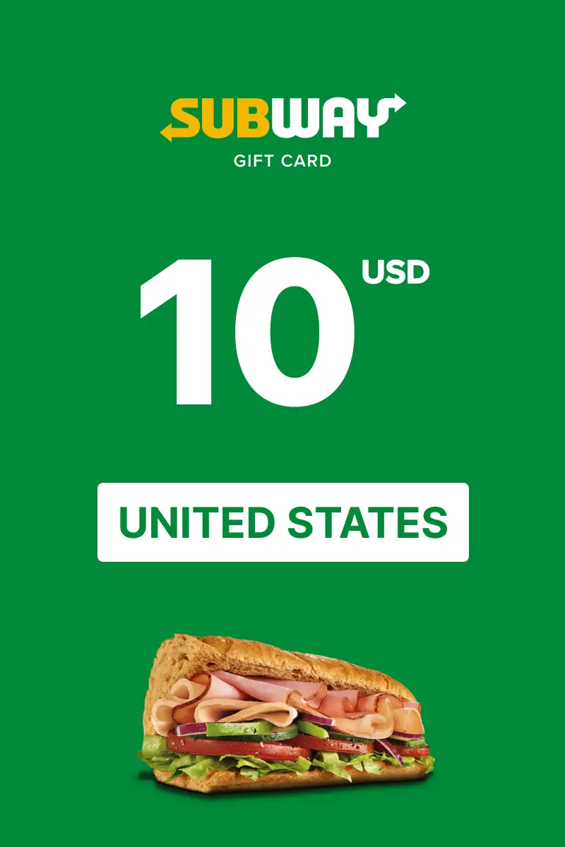 Subway 10 USD Gift Card (United States) - Digital Key