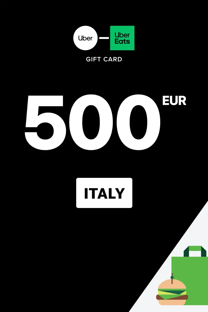 Uber Rides and Uber Eats 500 EUR Gift Card (Italy) - Digital Key