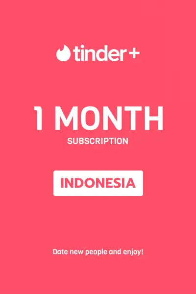 Tinder Plus - 1 Month Subscription (Indonesia) - Digital Key