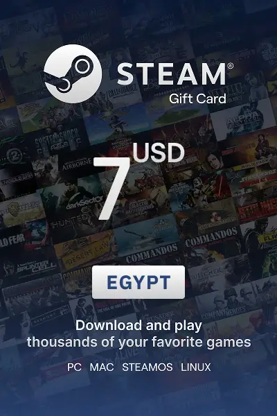 Steam Wallet 7 USD Gift card (Egypt) - Digital Key